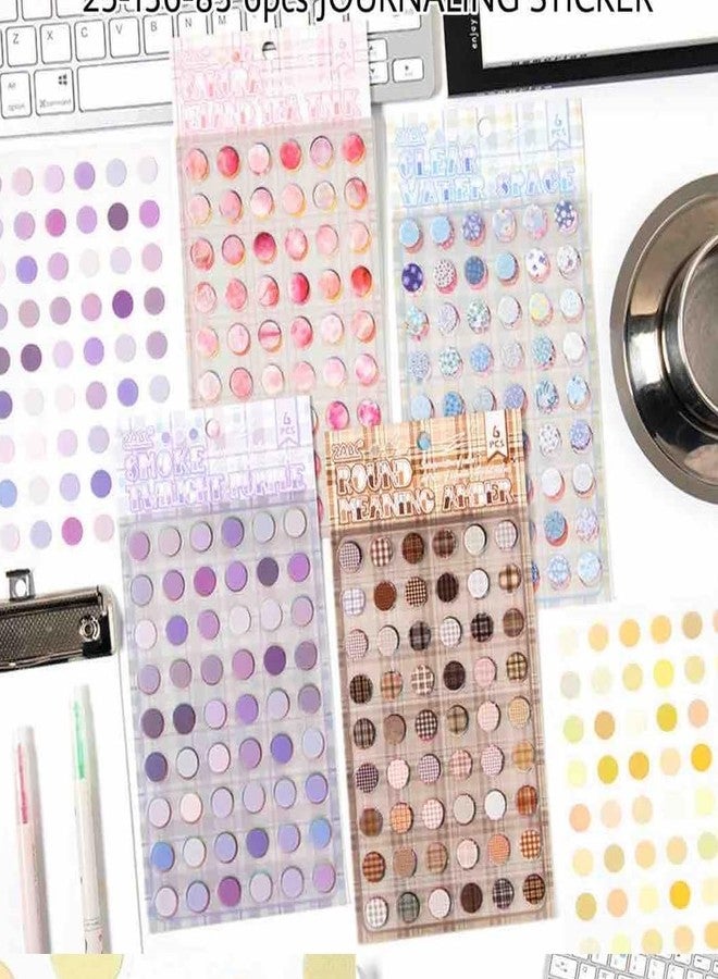 SAMVARDHAN Round Dot Journaling Stickers Set - 24 Sheets | Pastel, Vintage & Patterned Circle Stickers for Bullet Journals, Planners, Scrapbooking, Study Notes, DIY Crafts & Aesthetic Stationery - Image 1